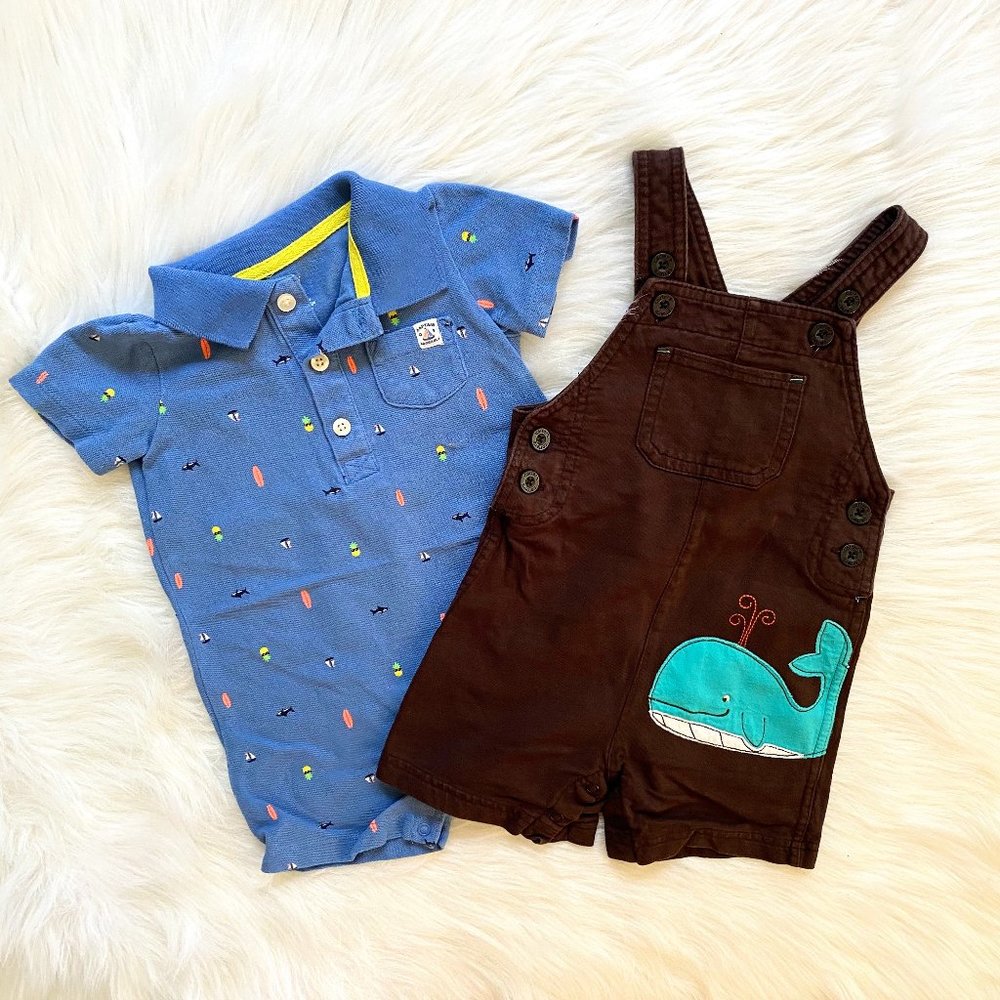 Carter's Little Boys Summer Romper & Shortalls 18M